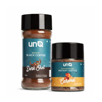 Darkshot, Black Coffee & Caramel Instant Coffee Combo – 150g